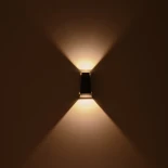 kelvo® FLUX KLV-101-0119 Μοντέρνο Φωτιστικό Τοίχου - Απλίκα LED 6W 750lm 30° AC 220-240V Αδιάβροχο IP65 Θερμό Λευκό 2700K - Lumileds COB Chip & TÜV SÜD Driver - Μαύρο Ματ - Μ5 x Π8.5 x Υ17cm - 5 Χρόνια Εγγύηση