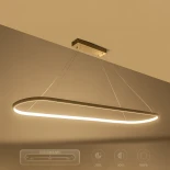 GLOBOSTAR® BOLIVAR 61273 Μοντέρνο Κρεμαστό Φωτιστικό Οροφής LED 54W 5400lm 360° AC 220-240V IP20 Ρυθμιζόμενο Λευκό CCT με Χειριστήριο από 2700K έως 6000K Dimmable - Lumileds SMD Chip - Νίκελ Βούρτσας - Μ120 x Π30 x Υ2cm - 3 Χρόνια Εγγύηση