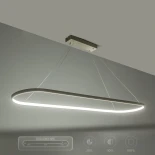 GLOBOSTAR® BOLIVAR 61273 Μοντέρνο Κρεμαστό Φωτιστικό Οροφής LED 54W 5400lm 360° AC 220-240V IP20 Ρυθμιζόμενο Λευκό CCT με Χειριστήριο από 2700K έως 6000K Dimmable - Lumileds SMD Chip - Νίκελ Βούρτσας - Μ120 x Π30 x Υ2cm - 3 Χρόνια Εγγύηση
