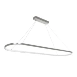 GLOBOSTAR® BOLIVAR 61273 Μοντέρνο Κρεμαστό Φωτιστικό Οροφής LED 54W 5400lm 360° AC 220-240V IP20 Ρυθμιζόμενο Λευκό CCT με Χειριστήριο από 2700K έως 6000K Dimmable - Lumileds SMD Chip - Νίκελ Βούρτσας - Μ120 x Π30 x Υ2cm - 3 Χρόνια Εγγύηση