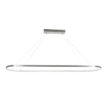 GLOBOSTAR® BOLIVAR 61273 Μοντέρνο Κρεμαστό Φωτιστικό Οροφής LED 54W 5400lm 360° AC 220-240V IP20 Ρυθμιζόμενο Λευκό CCT με Χειριστήριο από 2700K έως 6000K Dimmable - Lumileds SMD Chip - Νίκελ Βούρτσας - Μ120 x Π30 x Υ2cm - 3 Χρόνια Εγγύηση