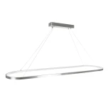 GLOBOSTAR® BOLIVAR 61273 Μοντέρνο Κρεμαστό Φωτιστικό Οροφής LED 54W 5400lm 360° AC 220-240V IP20 Ρυθμιζόμενο Λευκό CCT με Χειριστήριο από 2700K έως 6000K Dimmable - Lumileds SMD Chip - Νίκελ Βούρτσας - Μ120 x Π30 x Υ2cm - 3 Χρόνια Εγγύηση