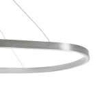 GLOBOSTAR® BOLIVAR 61273 Μοντέρνο Κρεμαστό Φωτιστικό Οροφής LED 54W 5400lm 360° AC 220-240V IP20 Ρυθμιζόμενο Λευκό CCT με Χειριστήριο από 2700K έως 6000K Dimmable - Lumileds SMD Chip - Νίκελ Βούρτσας - Μ120 x Π30 x Υ2cm - 3 Χρόνια Εγγύηση