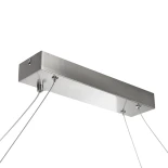 GLOBOSTAR® BOLIVAR 61273 Μοντέρνο Κρεμαστό Φωτιστικό Οροφής LED 54W 5400lm 360° AC 220-240V IP20 Ρυθμιζόμενο Λευκό CCT με Χειριστήριο από 2700K έως 6000K Dimmable - Lumileds SMD Chip - Νίκελ Βούρτσας - Μ120 x Π30 x Υ2cm - 3 Χρόνια Εγγύηση