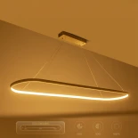 GLOBOSTAR® BOLIVAR 61273 Μοντέρνο Κρεμαστό Φωτιστικό Οροφής LED 54W 5400lm 360° AC 220-240V IP20 Ρυθμιζόμενο Λευκό CCT με Χειριστήριο από 2700K έως 6000K Dimmable - Lumileds SMD Chip - Νίκελ Βούρτσας - Μ120 x Π30 x Υ2cm - 3 Χρόνια Εγγύηση