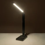 GLOBOSTAR® TEBLA 60481 Μοντέρνο Επιτραπέζιο Φωτιστικό Γραφείου LED 5W 500lm 120° AC 220-240V IP20 Ρυθμιζόμενο Λευκό CCT με Αφή 2700K/4500K/6000K Dimmable - Bridgelux SMD Chip - Μαύρο - Μ11 x Π33 x Υ36cm - 2 Χρόνια Εγγύηση