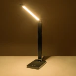 GLOBOSTAR® TEBLA 60481 Μοντέρνο Επιτραπέζιο Φωτιστικό Γραφείου LED 5W 500lm 120° AC 220-240V IP20 Ρυθμιζόμενο Λευκό CCT με Αφή 2700K/4500K/6000K Dimmable - Bridgelux SMD Chip - Μαύρο - Μ11 x Π33 x Υ36cm - 2 Χρόνια Εγγύηση