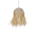 GLOBOSTAR® PLUVIA 205-0081 Boho Κρεμαστό Φωτιστικό Οροφής με Ντουί 1 x E27 AC 220-240V IP20 - Μπεζ - M40 x Π40 x Υ70cm