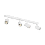 kelvo® SPOTA KLV-101-0141 Μοντέρνο Κινούμενο Φωτιστικό Σποτ Οροφής με Ντουί 4 x GU10 90° AC 220-240V IP20 - Λευκό Ματ - Μ64 x Π6 x Υ14cm