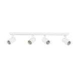 kelvo® SPOTA KLV-101-0141 Μοντέρνο Κινούμενο Φωτιστικό Σποτ Οροφής με Ντουί 4 x GU10 90° AC 220-240V IP20 - Λευκό Ματ - Μ64 x Π6 x Υ14cm