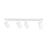 kelvo® SPOTA KLV-101-0141 Μοντέρνο Κινούμενο Φωτιστικό Σποτ Οροφής με Ντουί 4 x GU10 90° AC 220-240V IP20 - Λευκό Ματ - Μ64 x Π6 x Υ14cm
