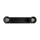 kelvo® SPOTA KLV-101-0136 Μοντέρνο Κινούμενο Φωτιστικό Σποτ Οροφής με Ντουί 2 x GU10 90° AC 220-240V IP20 - Μαύρο Ματ - Μ30 x Π6 x Υ14.5cm