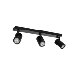 kelvo® SPOTA KLV-101-0138 Μοντέρνο Κινούμενο Φωτιστικό Σποτ Οροφής με Ντουί 3 x GU10 90° AC 220-240V IP20 - Μαύρο Ματ - Μ48 x Π6.2 x Υ14cm