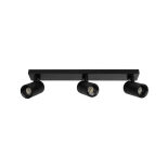 kelvo® SPOTA KLV-101-0138 Μοντέρνο Κινούμενο Φωτιστικό Σποτ Οροφής με Ντουί 3 x GU10 90° AC 220-240V IP20 - Μαύρο Ματ - Μ48 x Π6.2 x Υ14cm