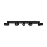 kelvo® SPOTA KLV-101-0142 Μοντέρνο Κινούμενο Φωτιστικό Σποτ Οροφής με Ντουί 5 x GU10 90° AC 220-240V IP20 - Μαύρο Ματ - Μ79.5 x Π6.3 x Υ14cm