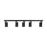 kelvo® SPOTA KLV-101-0142 Μοντέρνο Κινούμενο Φωτιστικό Σποτ Οροφής με Ντουί 5 x GU10 90° AC 220-240V IP20 - Μαύρο Ματ - Μ79.5 x Π6.3 x Υ14cm
