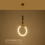 kelvo® GLOW 61678 Μοντέρνο Κρεμαστό Φωτιστικό Οροφής LED 18W 1800lm 360° AC 220-240V IP20 Ρυθμιζόμενο Λευκό CCT με On/Off 2700K/4500K/6000K - Lumileds SMD Chip - Χρυσό Πλατίνα & Λευκό Νήμα - Μ30 x Π6 x Υ60cm - 3 Χρόνια Εγγύηση