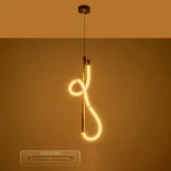 kelvo® GLOW 61681 Μοντέρνο Κρεμαστό Φωτιστικό Οροφής LED 24W 2400lm 360° AC 220-240V IP20 Ρυθμιζόμενο Λευκό CCT με On/Off 2700K/4500K/6000K - Lumileds SMD Chip - Χρυσό Πλατίνα & Λευκό Νήμα - Μ30 x Π17 x Υ66cm - 3 Χρόνια Εγγύηση