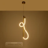 kelvo® GLOW 61681 Μοντέρνο Κρεμαστό Φωτιστικό Οροφής LED 24W 2400lm 360° AC 220-240V IP20 Ρυθμιζόμενο Λευκό CCT με On/Off 2700K/4500K/6000K - Lumileds SMD Chip - Χρυσό Πλατίνα & Λευκό Νήμα - Μ30 x Π17 x Υ66cm - 3 Χρόνια Εγγύηση