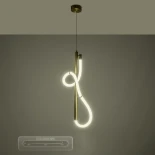 kelvo® GLOW 61681 Μοντέρνο Κρεμαστό Φωτιστικό Οροφής LED 24W 2400lm 360° AC 220-240V IP20 Ρυθμιζόμενο Λευκό CCT με On/Off 2700K/4500K/6000K - Lumileds SMD Chip - Χρυσό Πλατίνα & Λευκό Νήμα - Μ30 x Π17 x Υ66cm - 3 Χρόνια Εγγύηση