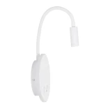 GLOBOSTAR® GOOSE 61693 Μοντέρνο Φωτιστικό Τοίχου - Απλίκα Ξενοδοχείου Reading Light με Φορτιστή USB 3A LED 6W 600lm 36° & 360° AC 220-240V IP20 Θερμό Λευκό 2700K - Bridgelux COB Chip & TÜV SÜD Driver - Λευκό Ματ - Μ15.5 x Π22.5 x Υ30cm - 3 Χρόνια Εγγύηση