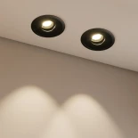 kelvo® ASYMMETRICAL KLV-101-0130 Χωνευτό Downlight Σποτ LED 7W 840lm 15°x30° AC 220-240V IP20 Θερμό Λευκό 2700K - Bridgelux COB Chip & TÜV SÜD Driver - Μαύρο Ματ - Μ8.3 x Π8.3 x Υ8.2cm / Q7.3cm - 5 Χρόνια Εγγύηση