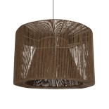 GLOBOSTAR® ZYLINDER 205-0023 Boho Κρεμαστό Φωτιστικό Οροφής με Ντουί 1 x E27 AC 220-240V IP20 - Καφέ - M80 x Π80 x Υ51cm