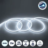 GLOBOSTAR® NEOVALE 70560 Ταινία Neon Flex LED 12W/m 1080lm/m 120° DC 24V Αδιάβροχο IP65 120 x SMD2835 Chip/m Ψυχρό Λευκό 6000K Dimmable - Μ100 x Π0.8 x Υ1.6cm - 3 Χρόνια Εγγύηση