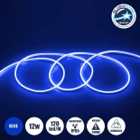 GLOBOSTAR® NEOVALE 70565 Ταινία Neon Flex LED 12W/m 600lm/m 120° DC 220-240V Αδιάβροχο IP65 120 x SMD2835 Chip/m Μπλε Dimmable - Μ100 x Π0.8 x Υ1.6cm - 3 Χρόνια Εγγύηση