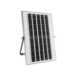 GLOBOSTAR® LUMOVOX 73067 Προβολέας LED 100W 5000lm 120° DC 5V με Φωτοβολταϊκό Panel 5V 8W & Επαναφορτιζόμενη Μπαταρία Li-ion 3.2V 5000mAh Αδιάβροχο IP65 Ψυχρό Λευκό 6000K - 120 x SMD2835 Sanan Chip - Γκρι Ανθρακί - Μ24.5 x Π0 x Υ15.8cm - 2 Χρόνια Εγγύηση