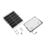 GLOBOSTAR® LUMOVOX 73069 Προβολέας LED 300W 15000lm 120° DC 5V με Φωτοβολταϊκό Panel 5V 20W & Επαναφορτιζόμενη Μπαταρία Li-ion 3.2V 15000mAh Αδιάβροχο IP65 Ψυχρό Λευκό 6000K - 360 x SMD2835 Sanan Chip - Γκρι Ανθρακί - Μ39 x Π0 x Υ26cm - 2 Χρόνια Εγγύηση