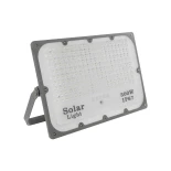 GLOBOSTAR® LUMOVOX 73069 Προβολέας LED 300W 15000lm 120° DC 5V με Φωτοβολταϊκό Panel 5V 20W & Επαναφορτιζόμενη Μπαταρία Li-ion 3.2V 15000mAh Αδιάβροχο IP65 Ψυχρό Λευκό 6000K - 360 x SMD2835 Sanan Chip - Γκρι Ανθρακί - Μ39 x Π0 x Υ26cm - 2 Χρόνια Εγγύηση