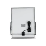 GLOBOSTAR® LUMOVOX 73069 Προβολέας LED 300W 15000lm 120° DC 5V με Φωτοβολταϊκό Panel 5V 20W & Επαναφορτιζόμενη Μπαταρία Li-ion 3.2V 15000mAh Αδιάβροχο IP65 Ψυχρό Λευκό 6000K - 360 x SMD2835 Sanan Chip - Γκρι Ανθρακί - Μ39 x Π0 x Υ26cm - 2 Χρόνια Εγγύηση