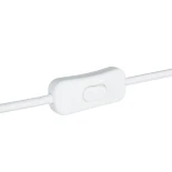 GLOBOSTAR® WHIP 77671 Μοντέρνο DIY Φωτιστικό με Υφασμάτινο Καλώδιο, με Διακόπτη On/Off AC 220-240V IP20 - Λευκό - Μ140 x Π2.7 x Υ1.9cm