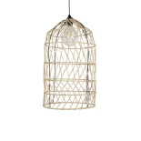 GLOBOSTAR® NETI 205-0025 Boho Κρεμαστό Φωτιστικό Οροφής με Ντουί 1 x E27 AC 220-240V IP20 - Μπεζ - M35 x Π35 x Υ63cm