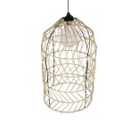 GLOBOSTAR® NETI 205-0025 Boho Κρεμαστό Φωτιστικό Οροφής με Ντουί 1 x E27 AC 220-240V IP20 - Μπεζ - M35 x Π35 x Υ63cm