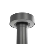 GLOBOSTAR® KIPASIO 90540 Φωτιστικό Κολωνάκι Κήπου LED 15W 1500lm 60° AC 220-240V Αδιάβροχο IP65 Θερμό Λευκό 2700K - Γκρι Ανθρακί - Μ14 x Π14 x Υ59cm - 3 Χρόνια Εγγύηση