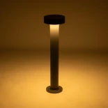 GLOBOSTAR® KIPASIO 90540 Φωτιστικό Κολωνάκι Κήπου LED 15W 1500lm 60° AC 220-240V Αδιάβροχο IP65 Θερμό Λευκό 2700K - Γκρι Ανθρακί - Μ14 x Π14 x Υ59cm - 3 Χρόνια Εγγύηση