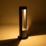 GLOBOSTAR® KIPARIO 90542 Φωτιστικό Κολωνάκι Κήπου LED 15W 1500lm 60° AC 220-240V Αδιάβροχο IP65 Θερμό Λευκό 2700K - Γκρι Ανθρακί - Μ14 x Π14 x Υ58cm - 3 Χρόνια Εγγύηση