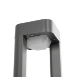 GLOBOSTAR® ΜΟΝΕΒΟΟ 90543 Φωτιστικό Κολωνάκι Κήπου LED 15W 1500lm 60° AC 220-240V Αδιάβροχο IP65 Θερμό Λευκό 2700K - Γκρι Ανθρακί - Μ12 x Π12 x Υ58cm - 3 Χρόνια Εγγύηση