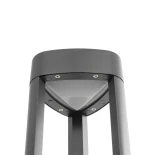 GLOBOSTAR® RODEMA 90545 Φωτιστικό Κολωνάκι Κήπου LED 15W 1500lm 60° AC 220-240V Αδιάβροχο IP65 Θερμό Λευκό 2700K - Γκρι Ανθρακί - Μ12 x Π12 x Υ58cm - 3 Χρόνια Εγγύηση