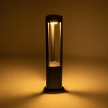 GLOBOSTAR® RODEMA 90545 Φωτιστικό Κολωνάκι Κήπου LED 15W 1500lm 60° AC 220-240V Αδιάβροχο IP65 Θερμό Λευκό 2700K - Γκρι Ανθρακί - Μ12 x Π12 x Υ58cm - 3 Χρόνια Εγγύηση