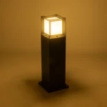 GLOBOSTAR® PALASO 90547 Φωτιστικό Κολωνάκι Κήπου με Ντουί 1 x E27 AC 220-240V Αδιάβροχο IP65 - Γκρι Ανθρακί - Μ20 x Π20 x Υ60.5cm