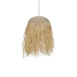 GLOBOSTAR® PLUVIA 205-0080 Boho Κρεμαστό Φωτιστικό Οροφής με Ντουί 1 x E27 AC 220-240V IP20 - Μπεζ - M50 x Π50 x Υ80cm