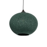 GLOBOSTAR® SOLEI 205-0014 Boho Κρεμαστό Φωτιστικό Οροφής με Ντουί 1 x E27 AC 220-240V IP20 - Πράσινο - M30 x Π30 x Υ26cm