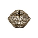 GLOBOSTAR® ARANCIA 205-0048 Boho Κρεμαστό Φωτιστικό Οροφής με Ντουί 1 x E27 AC 220-240V IP20 - Μπεζ - M46 x Π46 x Υ35cm