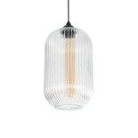 GLOBOSTAR® MELONI 206-0017 Μοντέρνο Κρεμαστό Φωτιστικό Οροφής με Ντουί 1 x E27 AC 220-240V IP20 - Διάφανο - Μ20 x Π20 x Υ38cm