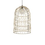 GLOBOSTAR® NETI 205-0025 Boho Κρεμαστό Φωτιστικό Οροφής με Ντουί 1 x E27 AC 220-240V IP20 - Μπεζ - M35 x Π35 x Υ63cm