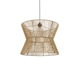 GLOBOSTAR® UPCONE 205-0056 Boho Κρεμαστό Φωτιστικό Οροφής με Ντουί 1 x E27 AC 220-240V IP20 - Μπεζ - M50 x Π50 x 43cm