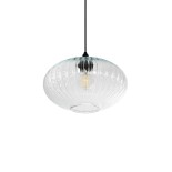 GLOBOSTAR® PERA 206-0009 Μοντέρνο Κρεμαστό Φωτιστικό Οροφής με Ντουί 1 x E27 AC 220-240V IP20 - Διάφανο - Μ30 x Π30 x Υ22cm